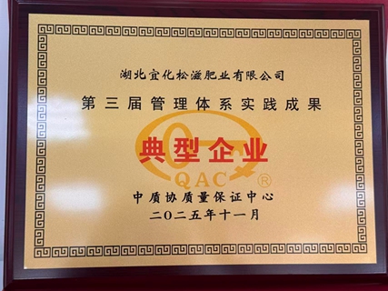 松滋肥業(yè)獲評(píng)管理體系實(shí)踐成果典型企業(yè)(圖1) 松滋肥業(yè)獲評(píng)管理體系實(shí)踐成果典型企業(yè)(圖1)